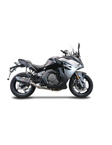 GPR escape compatible con  Cf Moto 650 Gt 2022-2024, Furore Poppy, Escape racing, silenciador con db killer y tubos de conexión