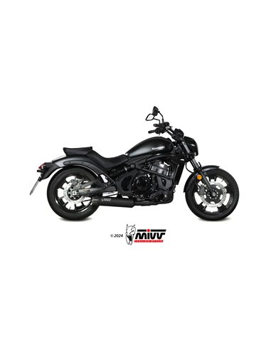 MIVV FULL SYSTEM 2x1 HR-1 BLACK CON TAPA DE CARBONO KAWASAKI VULCAN S 2017-23