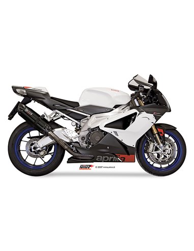 Mivv 2 Slip-On Suono black con tapa carbono Aprilia RSV 1000 2004-08 / Tuono Fighter 1000 2006-10