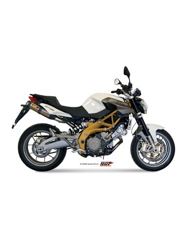 Mivv 2 Slip-On Suono St. Steel con tapa carbono Aprilia Shiver 750 2008-16