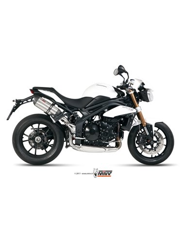 Mivv 2 Slip-On Suono St. Steel con tapa carbono Triumph Speed Triple 2011-15