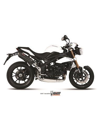 Mivv 2 Slip-On Suono black con tapa carbono Triumph Speed Triple 2011-15