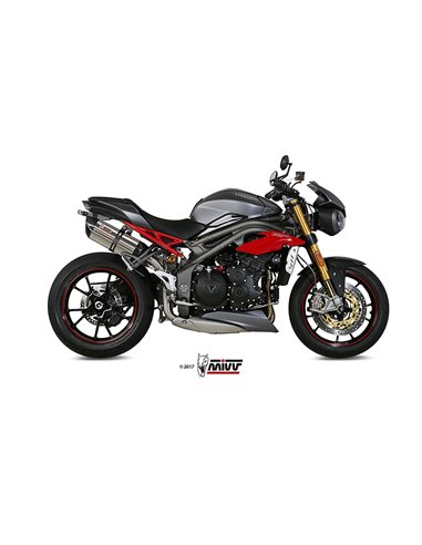 Mivv 2 Slip-On Suono St. Steel con tapa carbono Triumph Speed Triple 2016-17