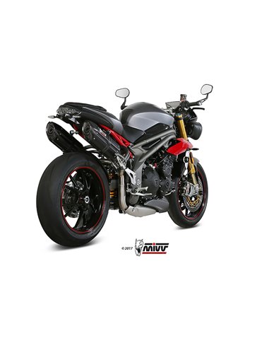 Mivv 2 Slip-On Suono black con tapa carbono Triumph Speed Triple 2016-17