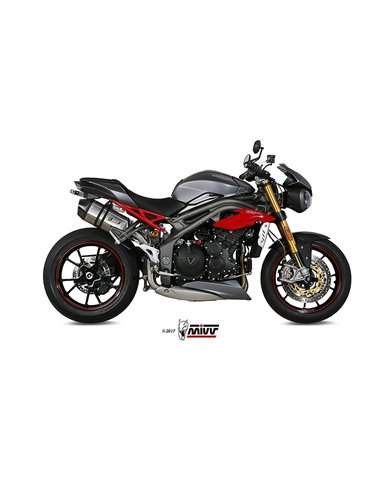 Mivv 2 Slip-On Speed edge St. Steel con tapa carbono Triumph Speed Triple 2016-17