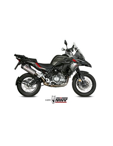 Mivv Slip-On Oval titan con tapa carbono Benelli TRK 502 X 2018-24