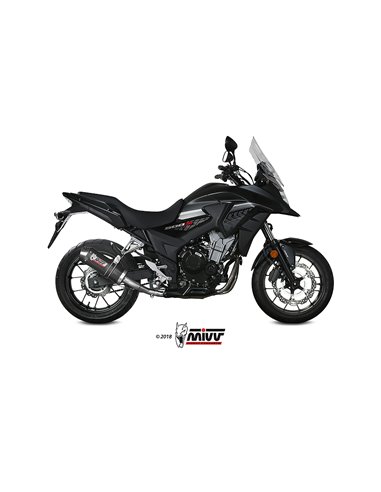 Mivv Slip-On Oval carbono con tapa carbono Honda CB 500 X 2017-22