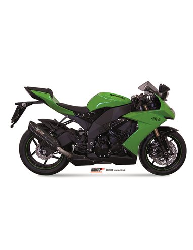 Mivv Slip-On Suono black con tapa carbono Kawasaki ZX-10 R 2008-10