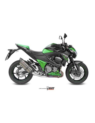 Mivv Slip-On Suono St. Steel con tapa carbono Kawasaki Z800 2013-16