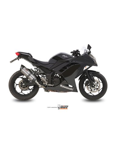 Mivv Slip-On Suono St. Steel con tapa carbono Kawasaki Ninja 300 2013-16 / Z300 2015-16