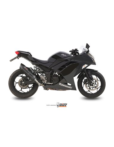 Mivv Slip-On Suono black con tapa carbono Kawasaki Ninja 300 2013-16 / Z300 2015-16