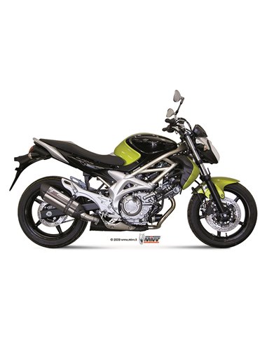 Mivv Slip-On Suono St. Steel con tapa carbono Suzuki Gladius 2009-15