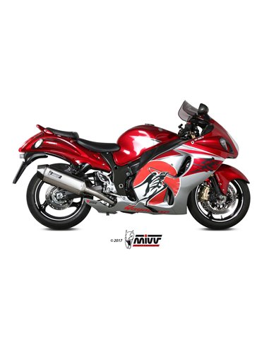 Mivv 2 Slip-On Speed edge St. Steel con tapa carbono Suzuki GSX-R 1300 Hayabusa 2008-17