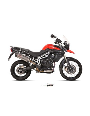 Mivv Slip-On Oval titan con tapa carbono Triumph Tiger 800 XC / XR / XRx / XCx / XRT / XCA 11-16