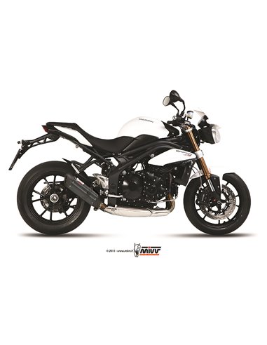 Mivv Slip-On Suono black con tapa carbono Triumph Speed Triple 2011-15