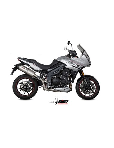 Mivv Slip-On Oval titan con tapa carbono Triumph Tiger 1050 Sport 2017-20