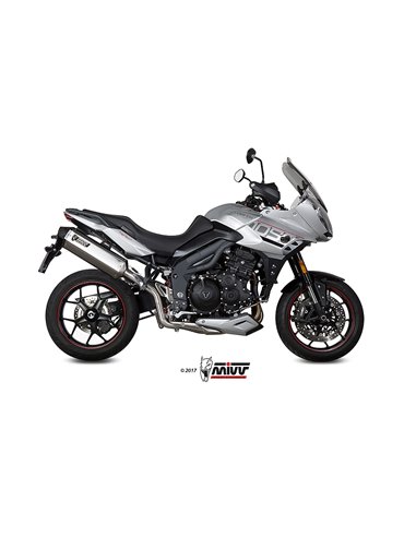 Mivv Slip-On Speed edge St. Steel con tapa carbono Triumph Tiger 1050 Sport 2017-20