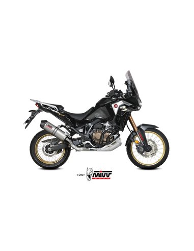 Mivv Slip-On Oval titan con tapa carbono Honda CRF 1100 L Africa Twin 2020-23