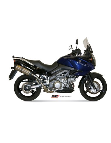 Mivv 2 Slip-On Suono St. Steel con tapa carbono Suzuki DL V-Strom 1000 2002-13