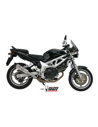 Mivv Slip-On GP titanium con tapa carbono Suzuki SV 650 1999-02