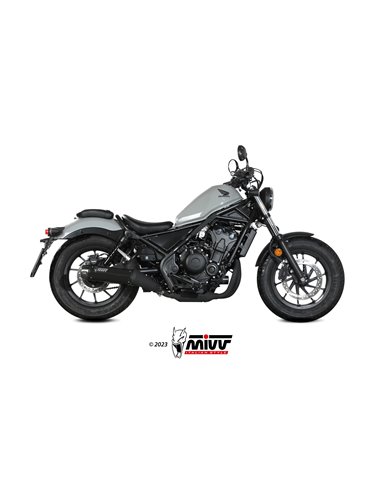 MIVV SLIP-ON HR-1 BLACK CON TAPA EN CARBONO LARGA HONDA CMX 500 REBEL 2022-24