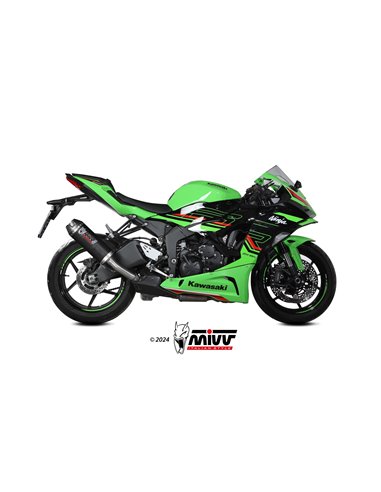 Mivv Slip-On AK-1 carbono con tapa de carbono Kawasaki ZX-6 R 636 2019-24