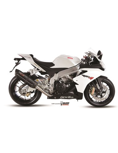 Mivv Slip-On Suono black con tapa carbono Aprilia RSV4 2009-16 / Tuono V4 2010-16