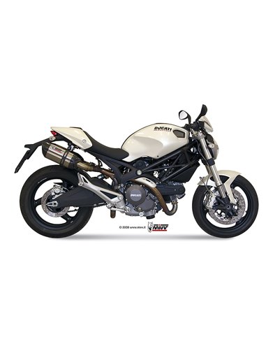 Mivv 2 Slip-On Suono St. Steel con tapa carbono Ducati Monster 696 2008-14