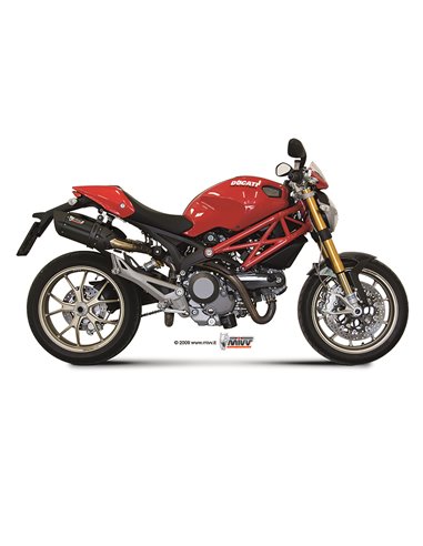 Mivv 2 Slip-On Suono black con tapa carbono Ducati Monster 795 12-14 / 796 10-14 / 1100 08-10