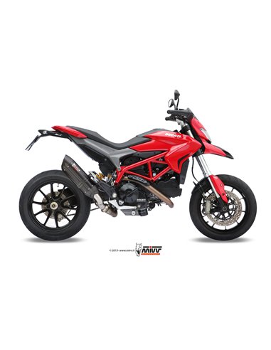 Mivv Slip-On Suono black con tapa carbono Ducati Hypermotard 821 / Hyperstrada 821 2013-15