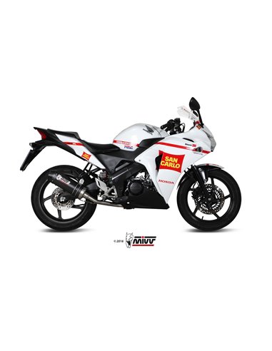 Mivv Full system 1x1 Oval carbono con tapa carbono Honda CBR 125 R 2011-16