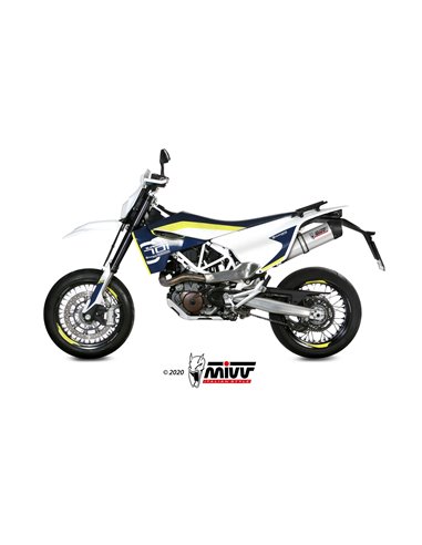 Mivv Slip-On Oval titan con tapa carbono Husqvarna 701 Enduro / Supermoto 2017-20