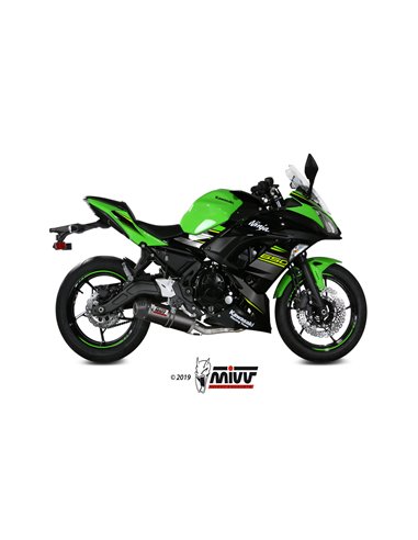 Mivv Full system 2x1 Oval carbono con tapa carbono Kawasaki Ninja 650 / Z650 2017-23