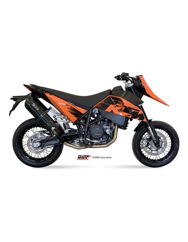 Mivv 2 Bolt-On Suono black con tapa carbono KTM 690 SM 2007-12