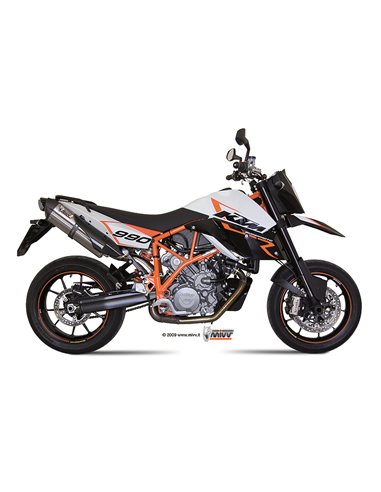 Mivv 2 Bolt-On Suono St. Steel con tapa carbono KTM 950 Supermoto R 05-06 / 990 Supermoto R 07-13