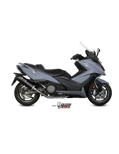 Mivv Full system 2x1 Oval black con tapa carbono Kymco AK550 2017-20