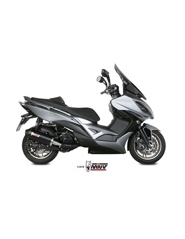 Mivv Slip-On Oval black con tapa carbono Kymco Xciting 400i 2013-18