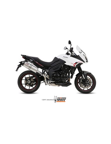 Mivv Slip-On Oval titan con tapa carbono Triumph Tiger 1050 Sport 2013-16