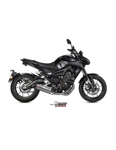 Mivv Full system 3x1 Oval titan con tapa carbono Yamaha MT-09 / FZ-09 2013-20