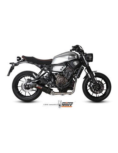 Mivv Full system 2x1 Oval carbono con tapa carbono Yamaha XSR 700 2016-22