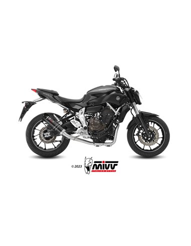 Mivv Full system 2x1 GP black con tapa carbono Yamaha MT-07 / FZ-07 2014-24