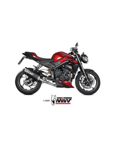 MIVV FULL SYSTEM 3x1 SR-1 BLACK TITANIUM TRIUMPH STREET TRIPLE 765 R / RS 2023-24