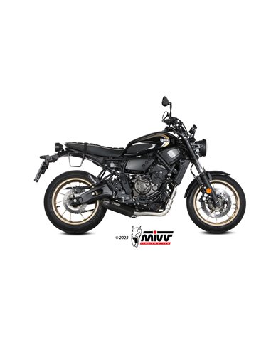 MIVV FULL SYSTEM 2x1 HR-1 BLACK CON TAPA EN CARBONO LARGA YAMAHA XSR 700 2021-24