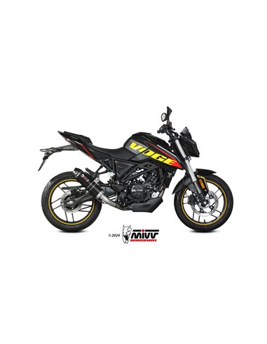 Mivv Full System 1x1 GP black con tapa carbono Voge Brivido 125R 2023-24