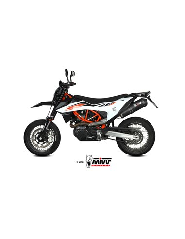 Mivv Slip-On Oval black con tapa carbono KTM 690 SMC R 2020-23