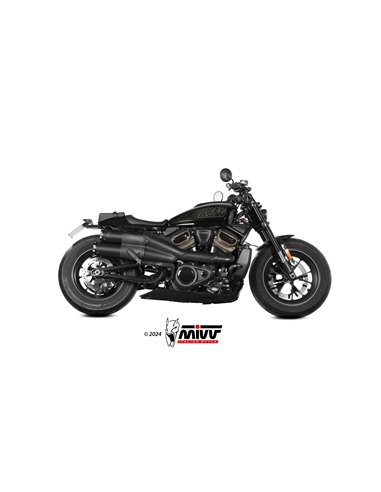 MIVV 2 SLIP-ON HR-1 BLACK HARLEY DAVIDSON SPORTSTER S 2021-24