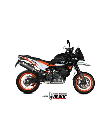 Mivv Slip-On Oval black con tapa carbono KTM 890 SMT 2023-24